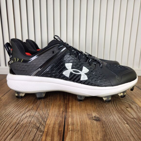 Under Armour Yard Low ST Baseball Cleats Mens Sz 10.5 Black Metal Spikes 3025591 - Picture 1 of 9